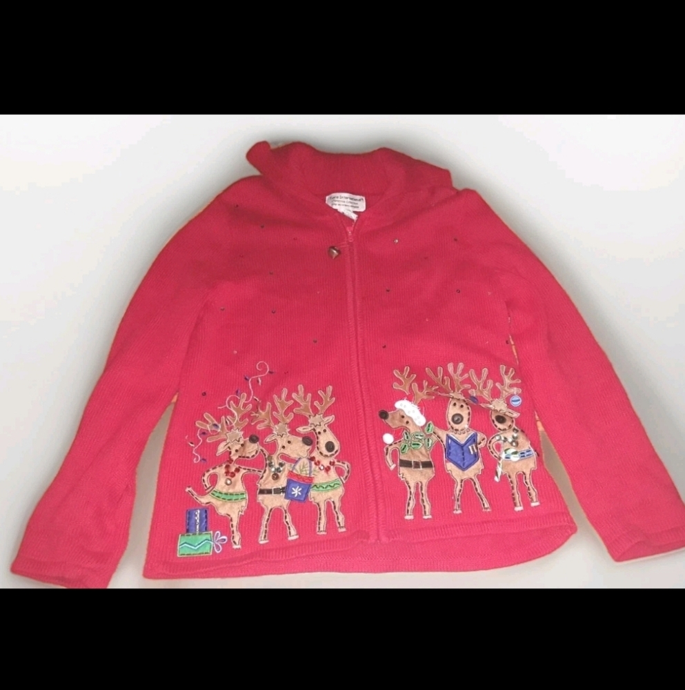 Tiara International Christmas Collection - Women's Medium Reindeer Sweater